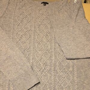 Talbots Light Gray Cable Knit Sweater